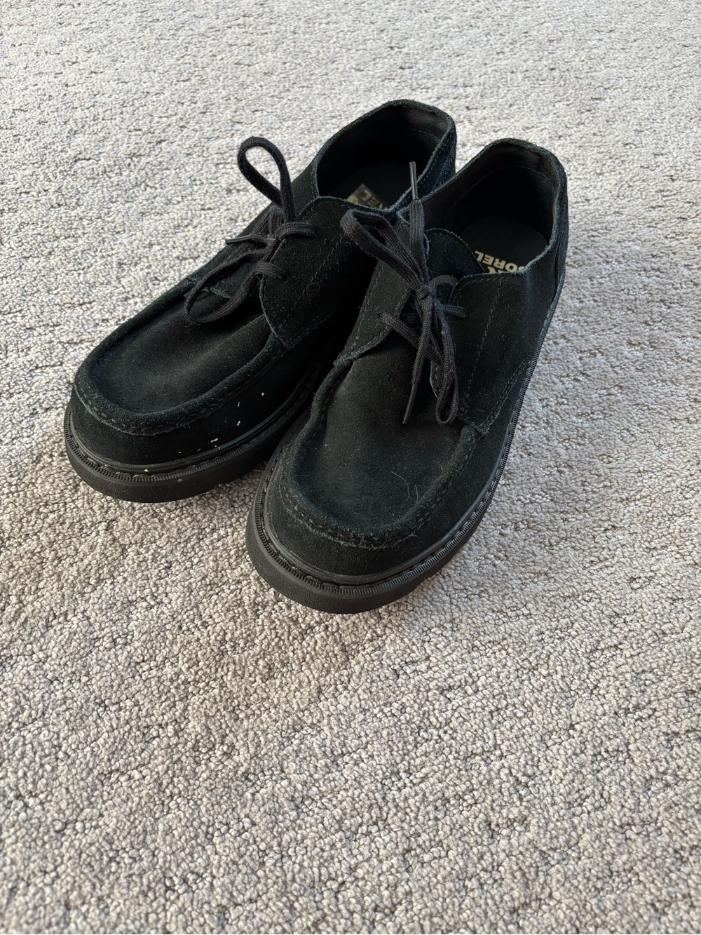 Sorel Black Suede Lace-Up Slip-On Loafers